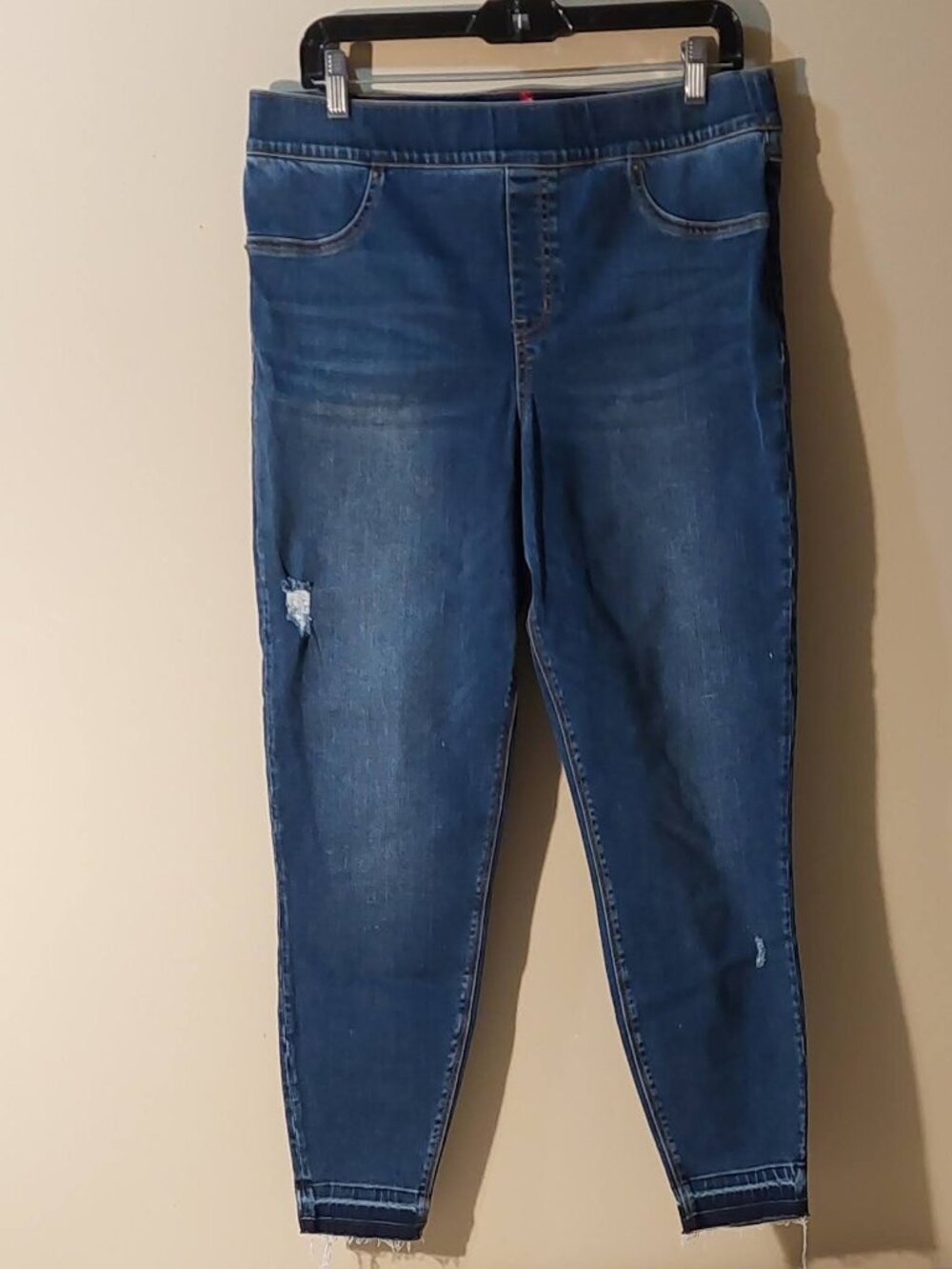 SPANX Dark Wash Blue Denim Skinny Jeans Jeggings Size: XL